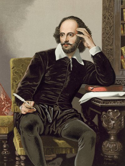 William Shakespeare, schrijvend door Spanish School