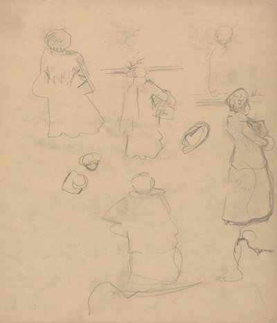 Cave of the Golden Calf: Studies van een Vrouw in een Jas en Hoed door Spencer Frederick Gore