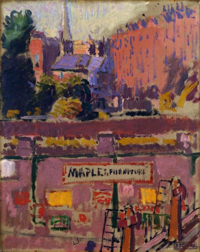 Vanuit een raam in Hampstead, 1911 door Spencer Frederick Gore