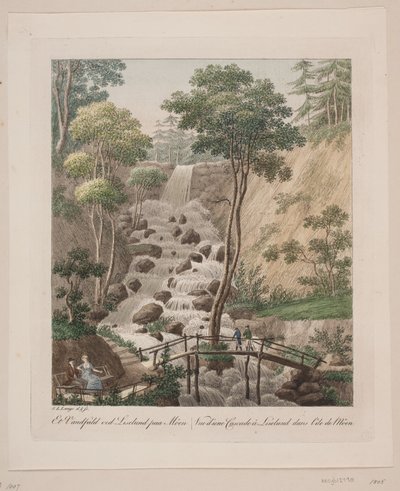 Een waterval bij Liselund op Møn door Søren L. Lange