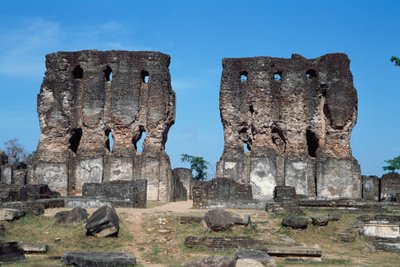 Zicht op het koninklijk paleis door Sri Lankan