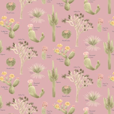 Mojave Woestijn Cactussen Patroon door Stacy Hsu