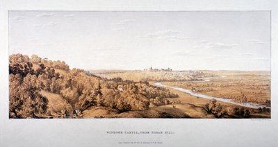 Uitzicht op Windsor Castle vanaf Egham Hill, Berkshire, 1851 door Standidge and Co