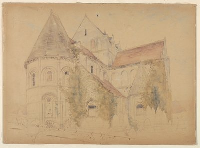 Schets van de kerk van St. Nicholas, Caen, Frankrijk door Stanford White
