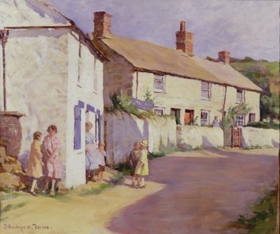 Een dorpsscène, Newlyn door Stanhope Alexander Forbes