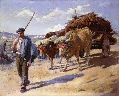 Boer met zijn ossenkar, Ascain door Stanhope Alexander Forbes