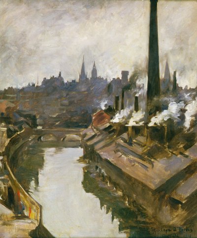 Sheffield: Rivier en rokende schoorstenen door Stanhope Alexander Forbes