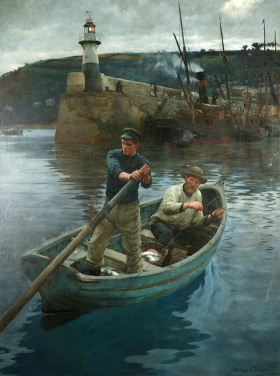 De Vuurtoren van Newlyn, Cornwall door Stanhope Alexander Forbes