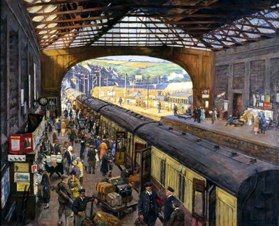 Het eindstation, Penzance Station, Cornwall door Stanhope Alexander Forbes