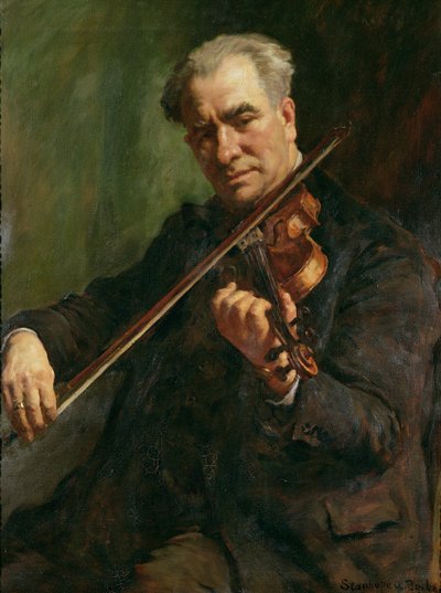 De violist: Walter Barnes, de dirigent van de Penzance Orchestral Society, ca. 1933 door Stanhope Alexander Forbes