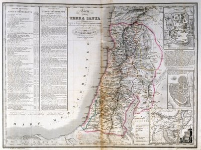 Kaart van Palestina met ook de grenzen van elke stam. A. Stucchi door Stanislao Stucchi