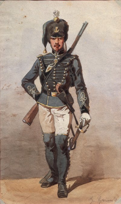 Studie van uniformen door Stanislas Grimaldi del Poggetto