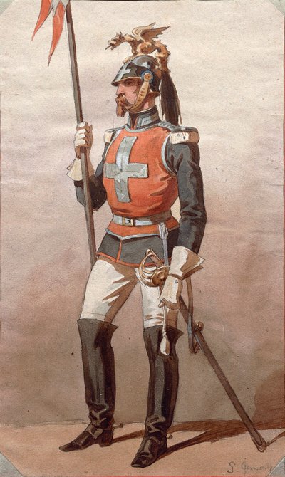 Studie van uniformen, tekening door Stanislao Grimaldi del Poggetto door Stanislas Grimaldi del Poggetto