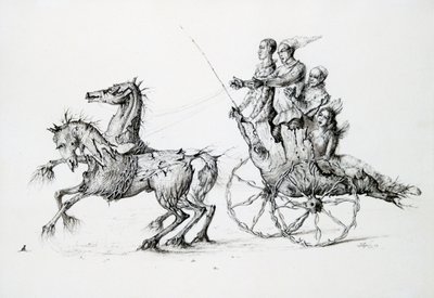 Dood in Barouche, ca. 1850-1890 door Stanislas Lepine