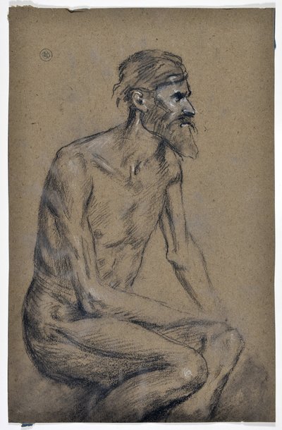 Studie van zittende man door Stanislas Torrents y de Amat
