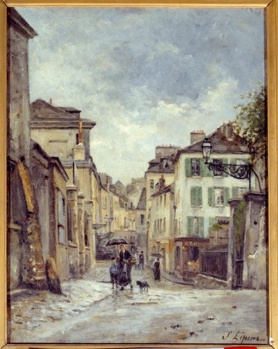 Een straat in het oude Montmartre in Parijs door Stanislas Victor Edouard Lepine
