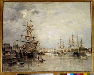De haven van Caen door Stanislas Victor Edouard Lepine