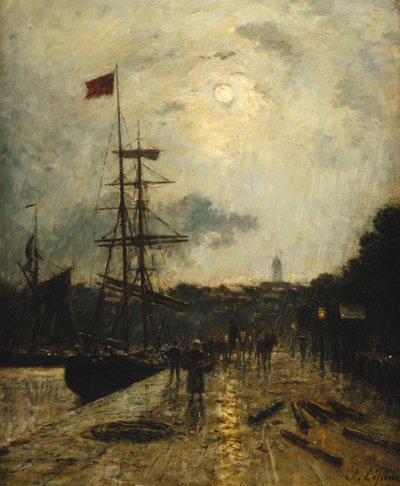 Kade in Caen; Quai a Caen door Stanislas Victor Edouard Lepine