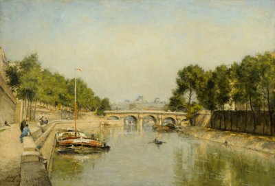 De oevers van de Seine in de lente door Stanislas Victor Edouard Lepine