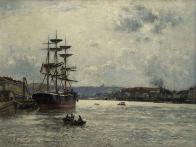 De haven van Caen door Stanislas Victor Edouard Lepine