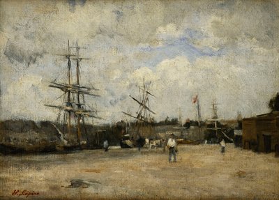 De Haven van Rouen; Le Port de Rouen door Stanislas Victor Edouard Lepine