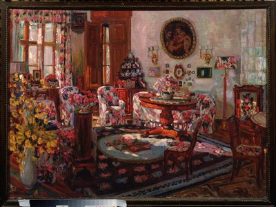 Interieur van het landhuis Brasovo door Stanislav Joulianovitch Joukovski