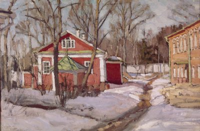 Landgoed in de winter, 1904 door Stanislav Julianovic Zukovskij