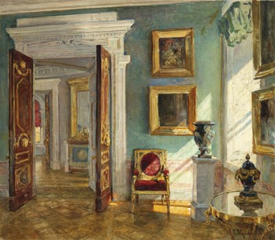 Interieur van de Schilderijengalerij, Pavlovsk door Stanislav Julianovic Zukovskij