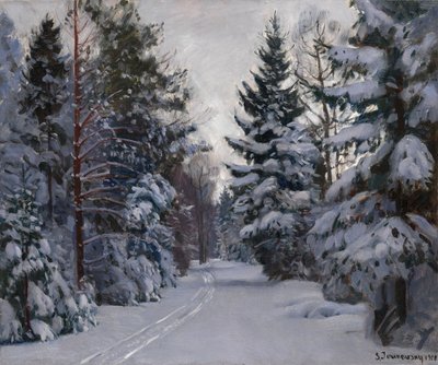 Sporen in de sneeuw, 1928 door Stanislav Julianovic Zukovskij