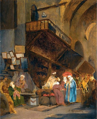 Bazaar in Constantinopel door Stanislaw Chlebowsky