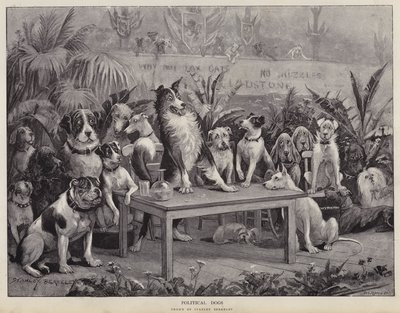 Politieke Honden (litho) door Stanley (after) Berkeley
