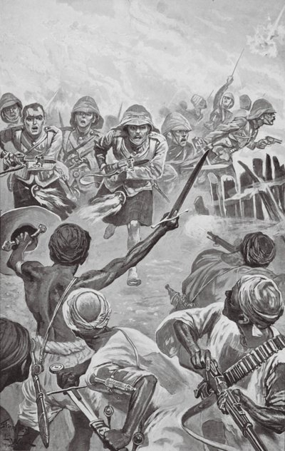 Camerons bestormen de Zareba bij de Atbara door Stanley L. (after) Wood