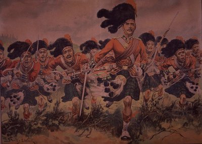 Aanval van de Black Watch, ca. 1900 door Stanley L. (after) Wood