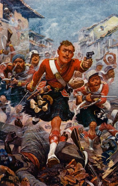 De 78e Highlanders in Lucknow door Stanley L. Wood