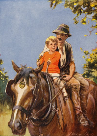 Een ritje op Dobbin (kleurenlitho) door Stanley Lloyd