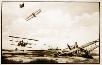 De dood van Richthofen, illustratie uit 