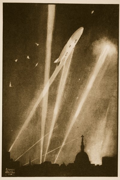 Zeppelin Aanval op Londen, illustratie uit 