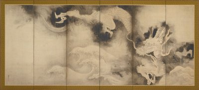 Draken en wolken, Momoyama of Edo periode, 1590-1640 door Sôtatsu