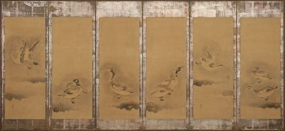 Wilde ganzen, Momoyama of Edo periode door Sôtatsu