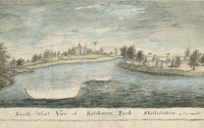 Batchacre Park: getinte tekening door Stebbing Shaw
