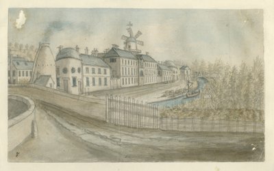 Etruria - Fabriek: aquarel, nd [1762-1802] door Stebbing Shaw