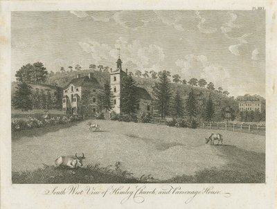 Himley Kerk en Pastorie (gravure) door Stebbing Shaw