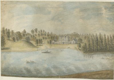 Himley Hall: aquarel, nd [1762-1798] door Stebbing Shaw