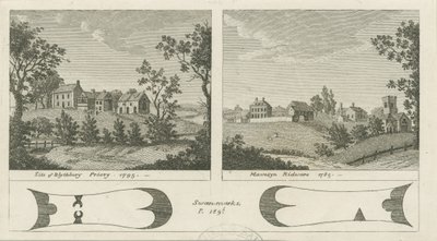 Mavesyn Ridware - Locatie van Blythbury Priory door Stebbing Shaw