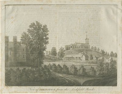 Shenstone Kerk en Dorp door Stebbing Shaw