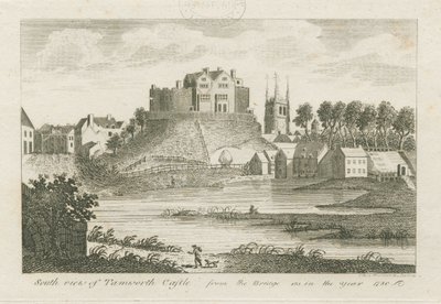 Tamworth Kasteel: gravure door Stebbing Shaw