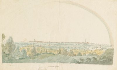 Wolverhampton - Verre uitzicht vanaf de Hoogten van Tettenhall: aquarel schilderij, nd [laat 18e eeuw] door Stebbing Shaw