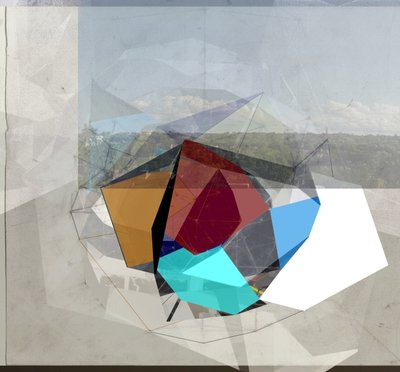 Landschap met geometrische prisma’s door Stefan Fransson