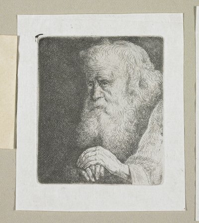Halflengte van een oude man met een witte baard door Stefan Juliusz Norblin de la Gourdaine