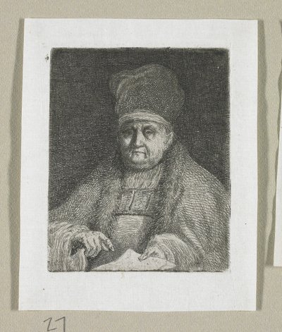 Halflang portret van een kerkelijke hoogwaardigheidsbekleder door Stefan Juliusz Norblin de la Gourdaine